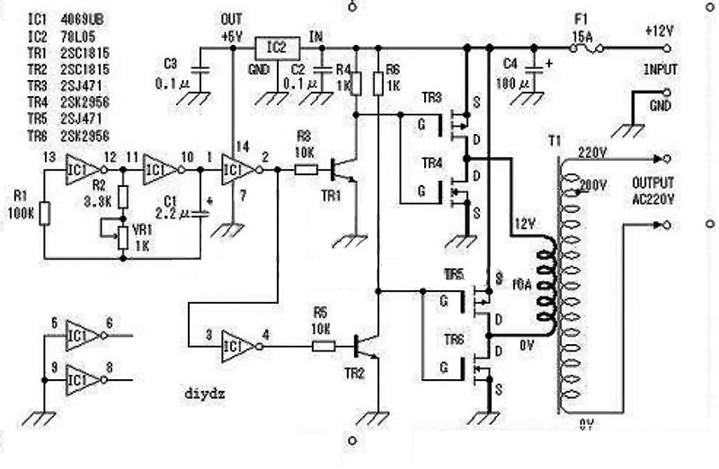  MOS场效应管逆变器组成-逆变器电路图及工作原理-竟业电子