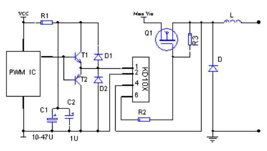 MOS场效应管驱动器等效输入电流测试电路及应用连接电路