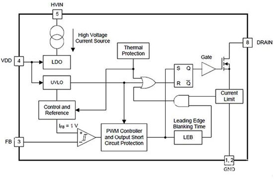 简化非隔离开关应用高压MOS场效应管控制器-竟业电子