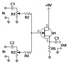 场效应管应用于音频混合器的电路图及优势