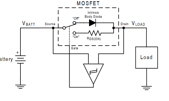 反向电流保护采用MOS场效应管与比较器解决方案-竟业电子